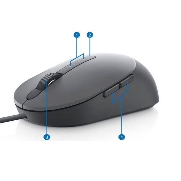 მაუსი Dell Laser Wired Mouse - MS3220, 3200 DPI, Two shortcut buttons - Black