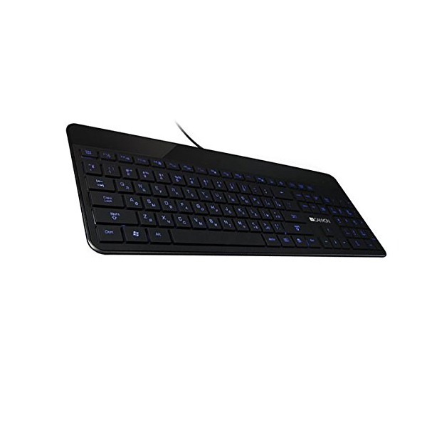 კლავიატურა CANYON Keyboard CNS-HKB5 Wired USB Slim with Multimedia functions LED backlight RU layout