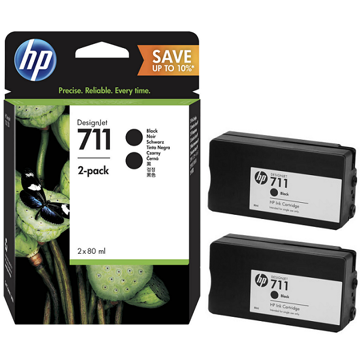 კარტრიჯი HP 711 2-pack 80-ml DesignJet Ink Cartridges Black