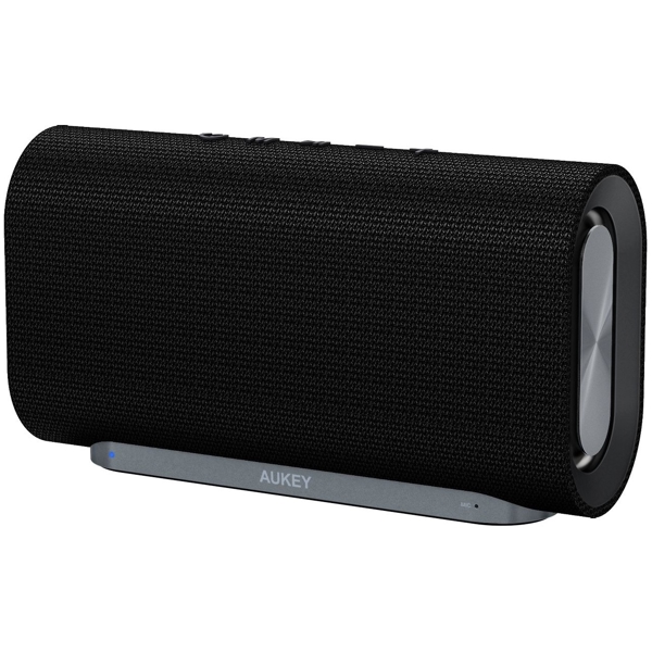 დინამიკი AUKEY SK-M30 Eclipse Bluetooth Speaker 20 W with 12 Hours Playtime / Enhanced Bass with Dual Passive Radiators / Subwoofers and Woven Fabric Surface for Echo Dot / Android Phones and More / Black