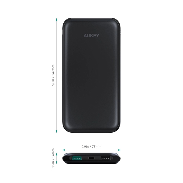 პორტატული დამტენი AUKEY PB-Y16 10000mAh 37Wh USB-C Power Bank Black