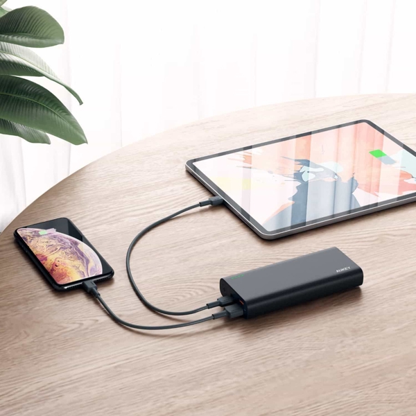 პორტატული დამტენი AUKEY PB-XD13 20000mAh 18W 2-Way Power Deliver + Quick Charge 3.O Black