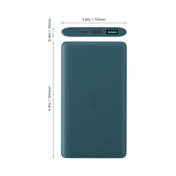 პორტატული დამტენი AUKEY PB-XN5 5000mAh 5V 3A Ultra Portable USB-C Power Bank Blue