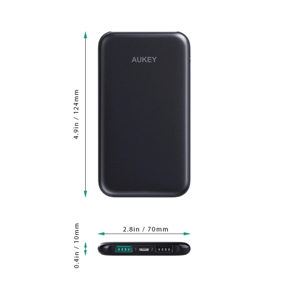 პორტატული დამტენი AUKEY PB-N59 5000mAh / 18.5Wh Power Bank Black