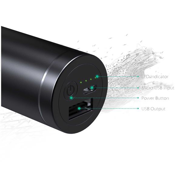 პორტატული დამტენი AUKEY PB-N54 5000MAMP Lipstick Style Power Bank Black