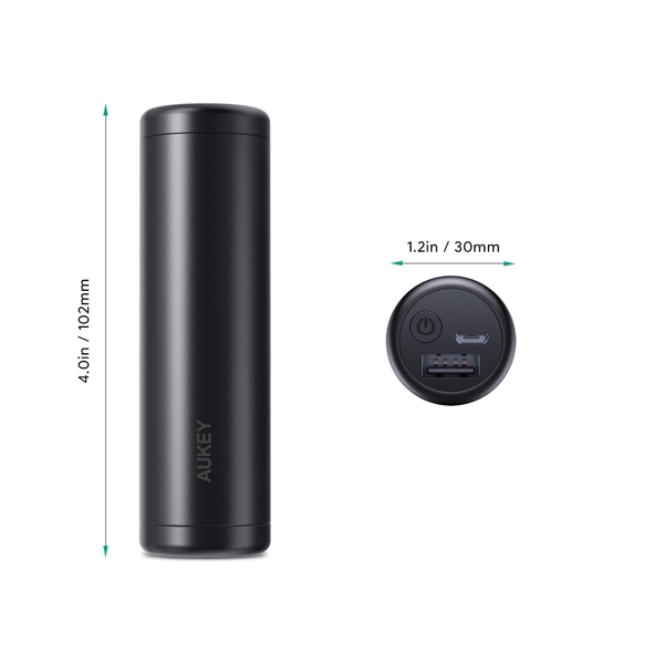 პორტატული დამტენი AUKEY PB-N54 5000MAMP Lipstick Style Power Bank Black