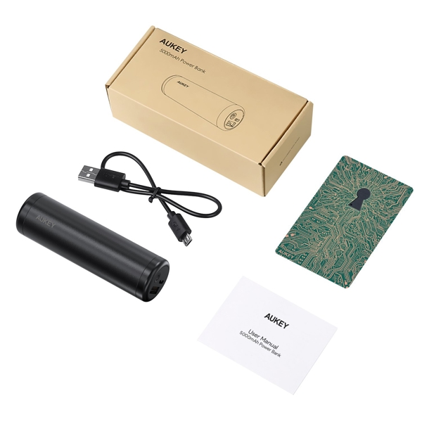 პორტატული დამტენი AUKEY PB-N54 5000MAMP Lipstick Style Power Bank Black