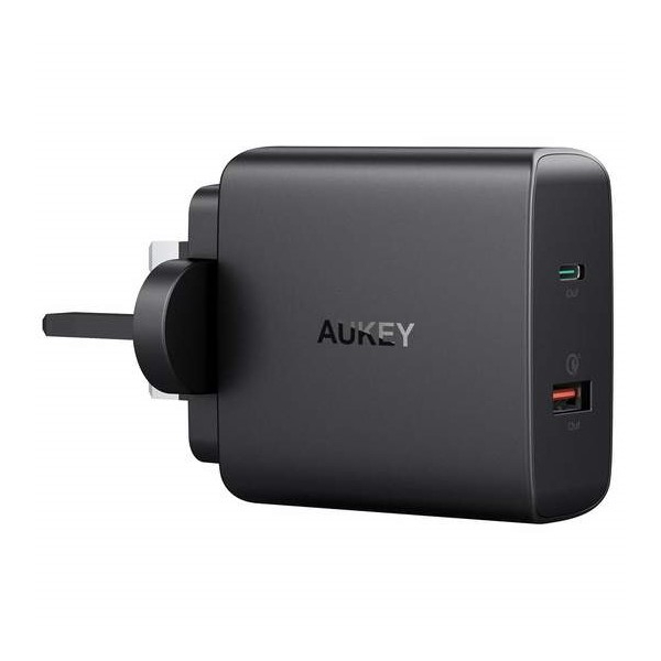 დამტენი AUKEY PA-Y11 48W 2 Port USB-C With PD2.0 + Quick Charge 3.0 Black