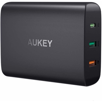 დამტენი AUKEY PA-Y13 74.5W 3-Port USB-C Quick Charger Wall Charger 3.0 Black