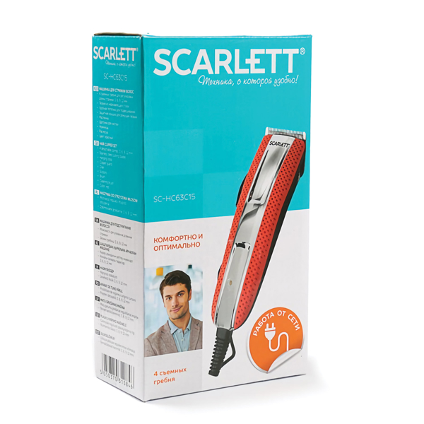 თმის საკრეჭი SCARLETT SC-HC63C15 Hair clipper set Red