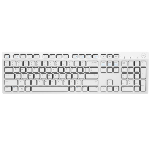 კლავიატურა და მაუსი Dell Wireless Keyboard and Mouse KM636 - White 