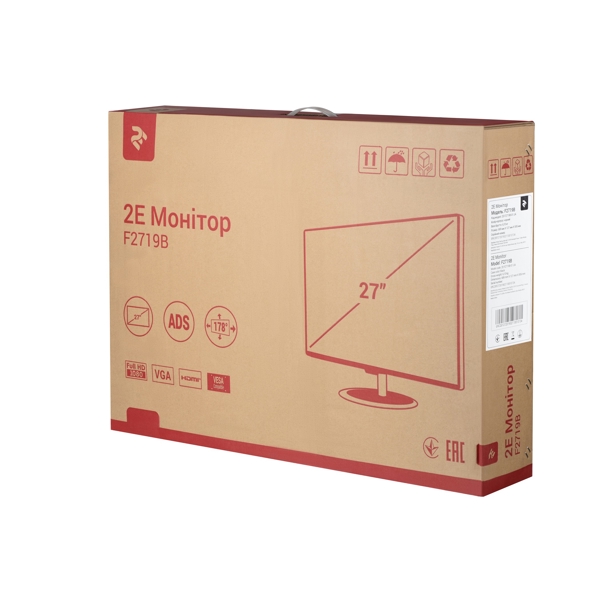 მონიტორი 2E LCD 27" / F2719B D-Sub / HDMI / ADS