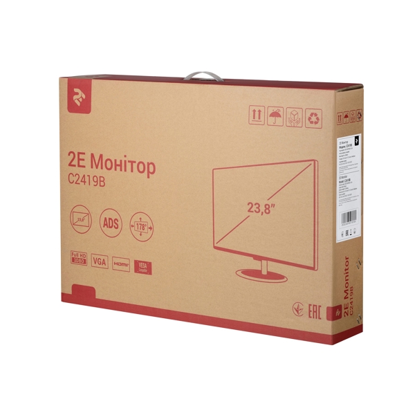 მონიტორი 2E LCD 23.8" C2419B D-Sub / HDMI / ADS /  Frameless