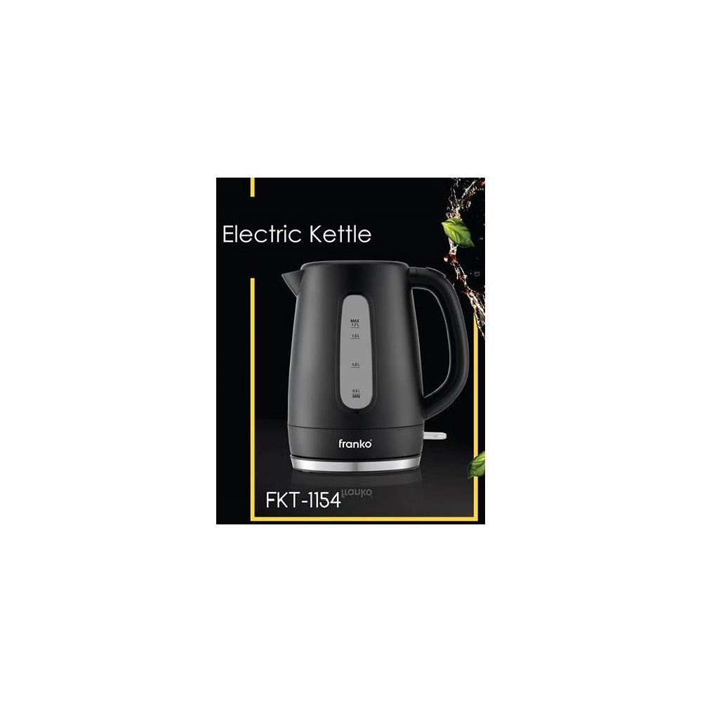 FRANKO FKT-1154, 1500W, 1.7L, Electric Kettle, Black