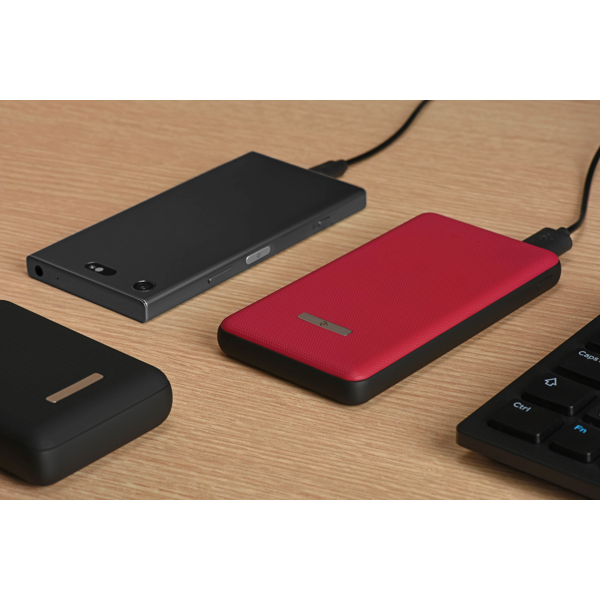 პორტატული დამტენი  2Е SOTA series Slim 20000mAh / DC 5V / 2USB-2.1A&2.1A / red