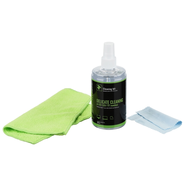 მონიტორის საწმენდი 2E Cleaning kit 300ml Liquid for LED / LCD 2 wipes 20X20 10X10 cm