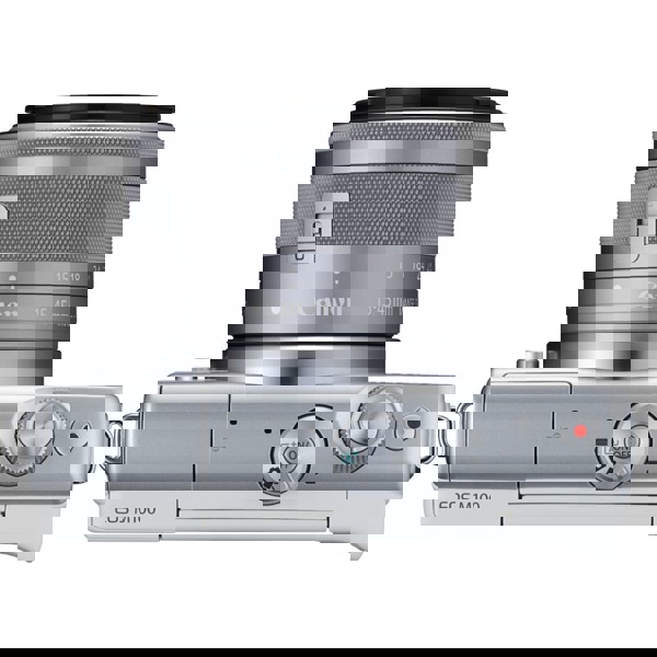 ციფრული ფოტოაპარატი Canon M100 24.2MP APS-C CMOS Sensor / DIGIC 7 Image Processor /3.0" 1.04m-Dot Tilting Touchscreen LCD Full HD 1080p Video Recording at 60 fps / Built-In Wi-Fi with NFC, Bluetooth/ Dual Pixel CMOS AF White/Silver