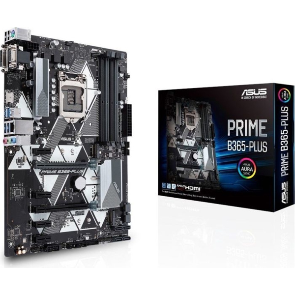 დედა დაფა ASUS Prime B365-PLUS Iintel LGA-1151 ATX Motherboard With Aura Sync RGB Header DDR4 2666MHZ M.2