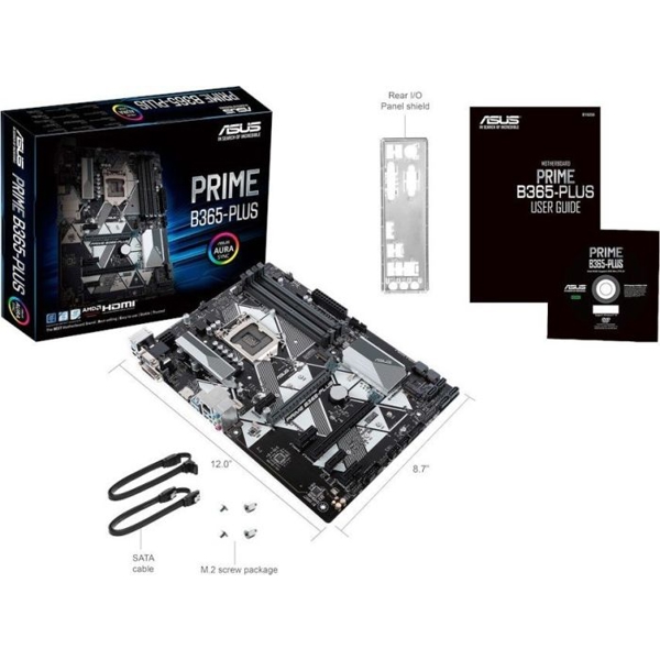 დედა დაფა ASUS Prime B365-PLUS Iintel LGA-1151 ATX Motherboard With Aura Sync RGB Header DDR4 2666MHZ M.2