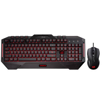 კლავიატურა და მაუსი Asus Cerberus Keyboard and Mouse Combo Black