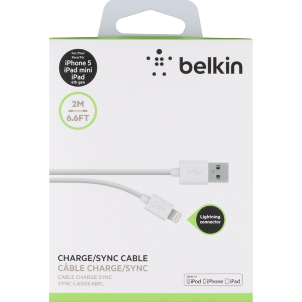 USB კაბელი Belkin 9.8' MIXIT Lightning to USB 2.0 ChargeSync Cable 3m White