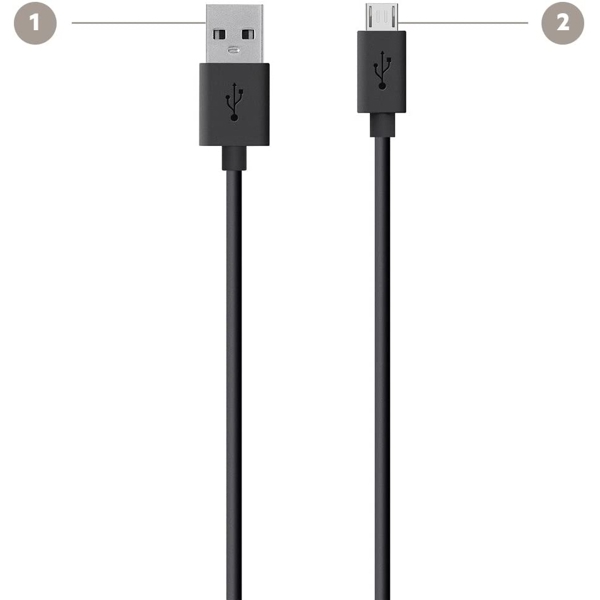 USB კაბელი Belkin USB 2.0 MIXIT Micro USB Charge/Sync Cable 1.2m Black