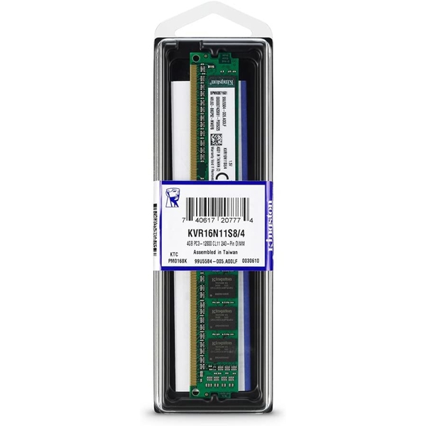 ოპერატიული მეხსიერება Kingston Value RAM 4GB 1600MHz PC3-12800 DDR3 Non-ECC CL11 DIMM SR x8 Desktop Memory