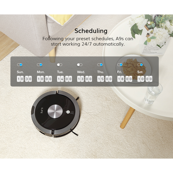 ILIFE A9s Robot Vacuum Cleaner Vacuuming & Wibrating Mopping Smart APP Remote Control Camera Navigation