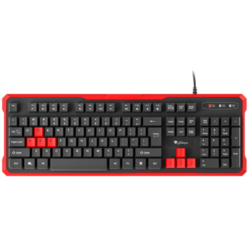 კლავიატურა GENESIS Gaming Keyboard RHOD 110 RU Layout Wired Windows 10, Android 2.2 O.S, Windows 8, Linux, Windows 7, Vista, XP Red/Black