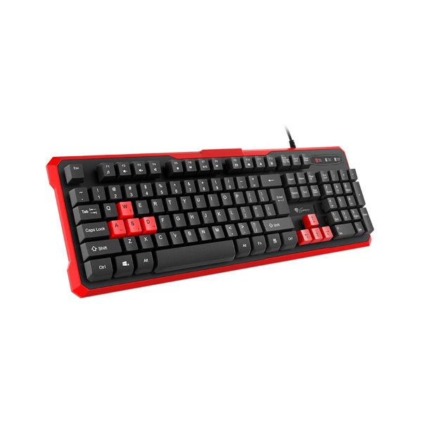 კლავიატურა GENESIS Gaming Keyboard RHOD 110 RU Layout Wired Windows 10, Android 2.2 O.S, Windows 8, Linux, Windows 7, Vista, XP Red/Black