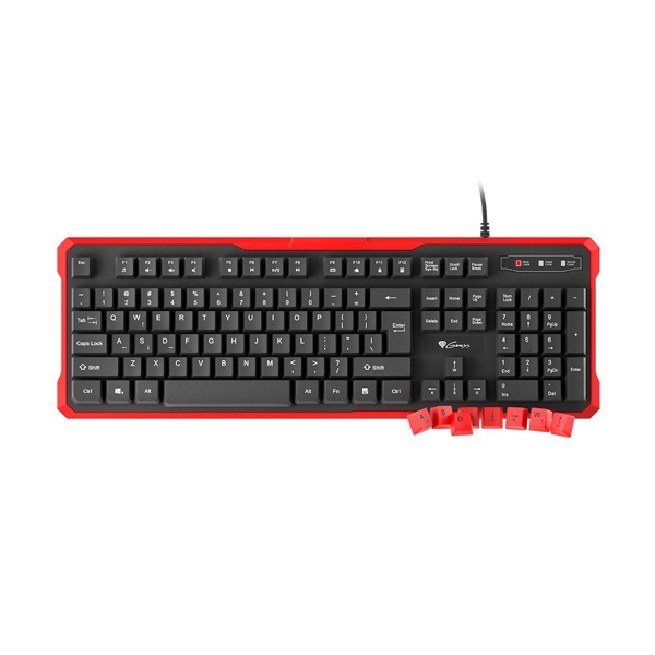 კლავიატურა GENESIS Gaming Keyboard RHOD 110 RU Layout Wired Windows 10, Android 2.2 O.S, Windows 8, Linux, Windows 7, Vista, XP Red/Black