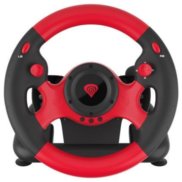 კომპიუტერული საჭე GENESIS SEABORG 300 Joystick And Driving Wheel For Windows 10, Windows XP, Windows VISTA, Windows 8, Windows 7 Black/Red