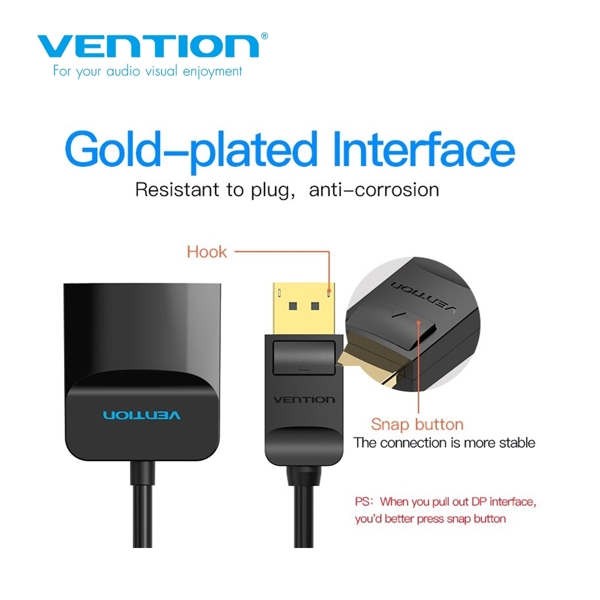 გადამყვანი Vention HBGBB DP to HDMI Converter 0.15M Black