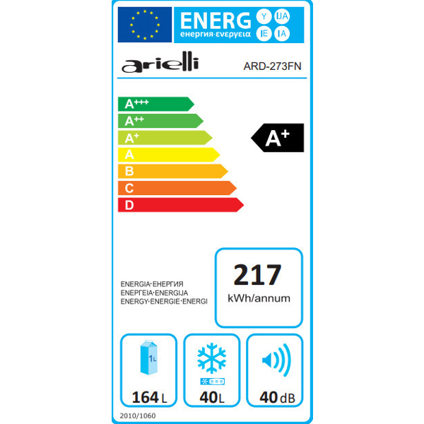 მაცივარი ARIELLI ARD-273FNS E Class A+ Silver