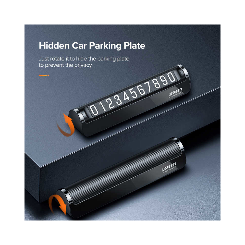 დროებითი პარკირების ბარათი UGREEN LP178 (60326), Temporary Parking Number Plate, Black