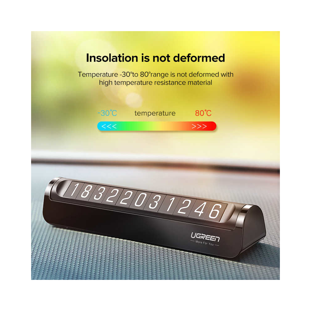 დროებითი პარკირების ბარათი UGREEN LP178 (60326), Temporary Parking Number Plate, Black