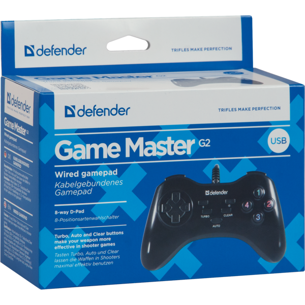 სათამაშო ჯოისტიკი Wired gamepad Defender GAME MASTER G2 USB, 13 buttons