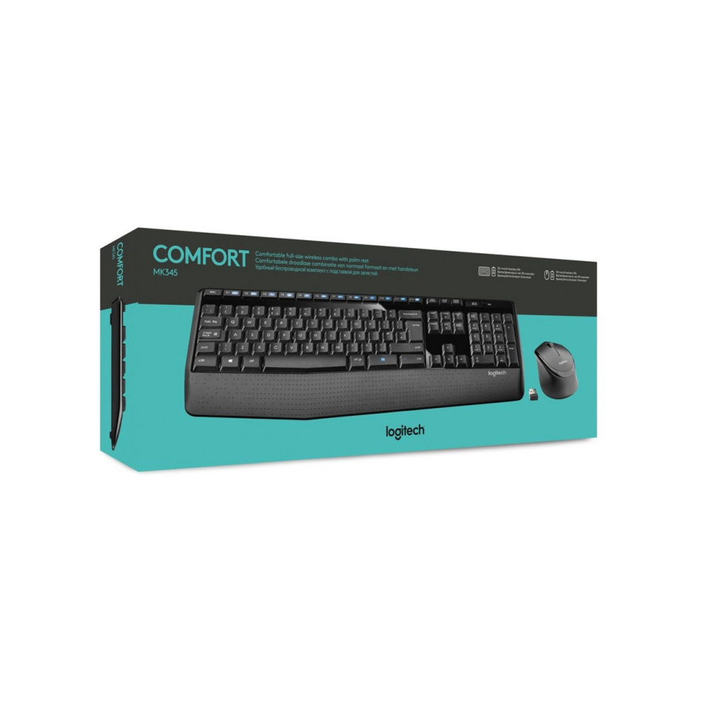 კლავიატურა მაუსი Logitech Wireless Combo MK345 (L920-008534) ENG/RUS Layout Black