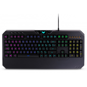 კლავიატურა ASUS TUF Gaming K5 Mechanical Membrane RGB Gaming Keyboard with Programmable Onboard Memory, Media Controls and Aura Sync RGB Lighting, Black