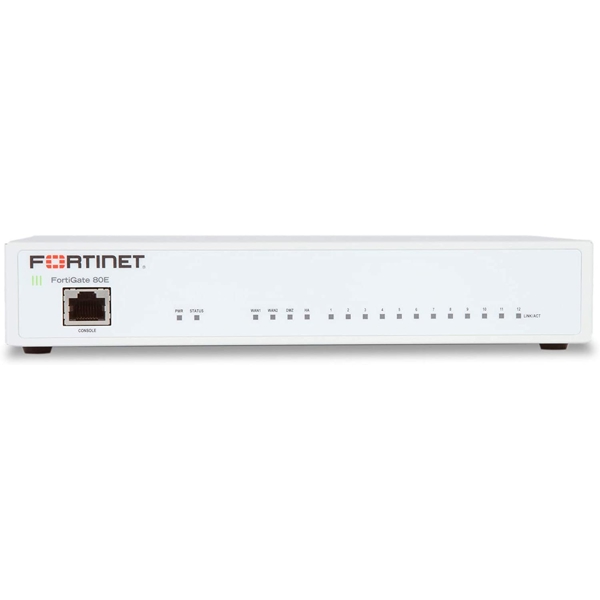 სვიჩი Fortinet FG-80E, 1GE x DMZ, 1GE x HA, 12GE x switch ports