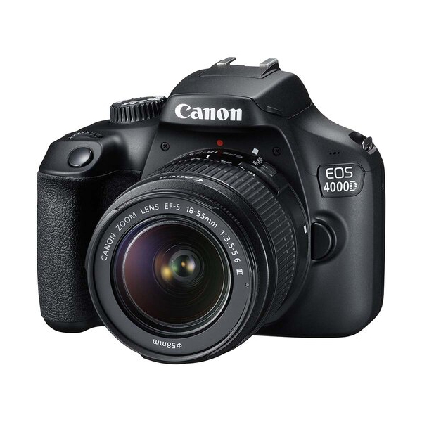 ფოტოაპარატი Canon EOS 4000D 18-55 18MP APS-C 2,7″ LCD Screen 1080P Full-HD EOS Movie Black