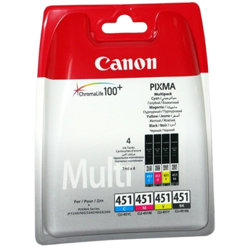 კარტრიჯი Canon CLI-451 Ink Cartridge Multipack (B/C/M/Y)