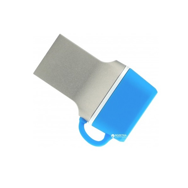 USB ფლეშ მეხსიერება GOODRAM 64GB USB 3.0 DUALDRIVE C WITH BLUE CAP