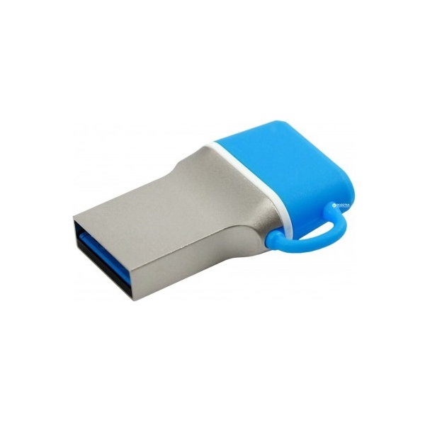 USB ფლეშ მეხსიერება GOODRAM 64GB USB 3.0 DUALDRIVE C WITH BLUE CAP