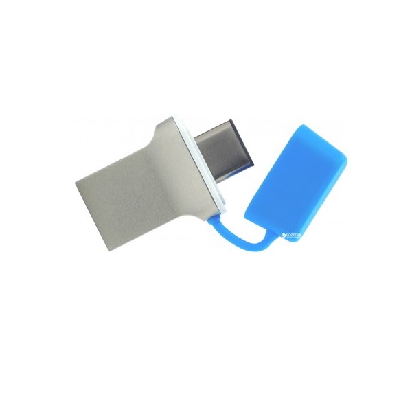 USB ფლეშ მეხსიერება GOODRAM 64GB USB 3.0 DUALDRIVE C WITH BLUE CAP