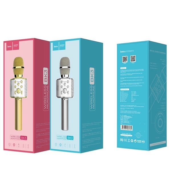 კარაოკე მიკროფონი HOCO BK3 Cool sound KTV microphone Gold