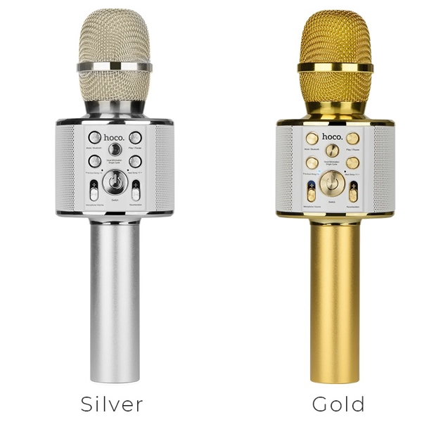 კარაოკე მიკროფონი HOCO BK3 Cool sound KTV microphone Gold