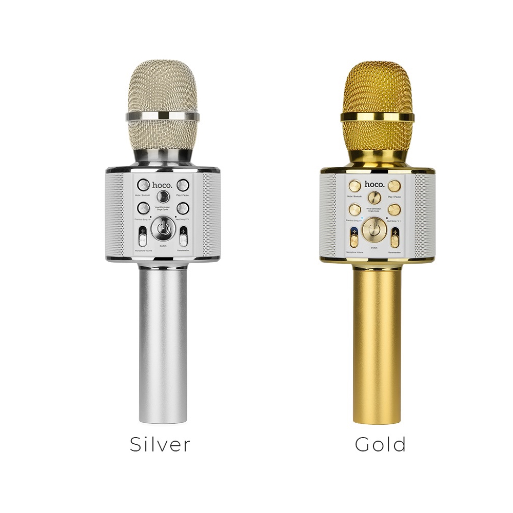 კარაოკე მიკროფონი HOCO BK3 Cool sound KTV microphone Gold
