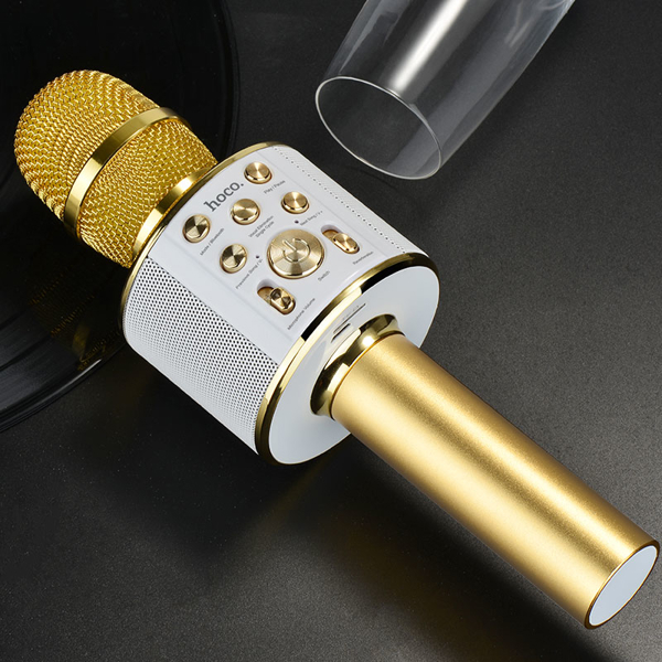 კარაოკე მიკროფონი HOCO BK3 Cool sound KTV microphone Gold