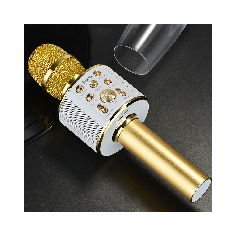 კარაოკე მიკროფონი HOCO BK3 Cool sound KTV microphone Gold